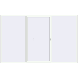 Купити Розсувні терасні двері 3500x2200 мм REHAU SYNEGO (Похило-зсувні) Білий (RAL 9016) з двох сторін