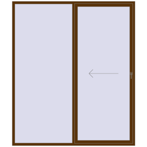 Купити Розсувні терасні двері 2300x2700 мм REHAU GENEO HST WALNUT з двох сторін