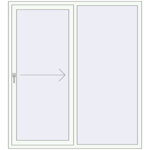 Купити Розсувні терасні двері 1630x1800 мм REHAU Euro 60 (Похило-зсувні) Білий (RAL 9016) з двох сторін