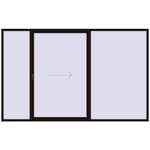 Купити Розсувні терасні двері 3500x2200 мм REHAU Euro 60 (Похило-зсувні) BLACK_BROWN з двох сторін