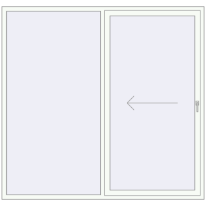 Металопластикові розсувні двері 2200x2100 мм Двостулкові з лівим відкриванням (комплектація: Оптимальна). Вид зсередини Купити Розсувні терасні двері 2200x2100 мм REHAU Brillant 70 (Похило-зсувні) BLACK_BROWN ззовні