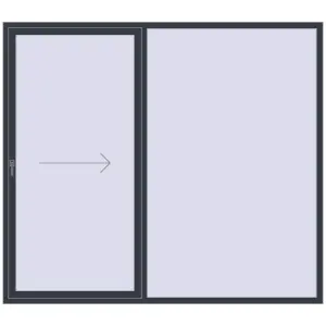 Купити Розсувні терасні двері 2500x2200 мм REHAU Brillant 70 (Похило-зсувні) ANTHRACITE_GREY_STRUKTURAL з двох сторін