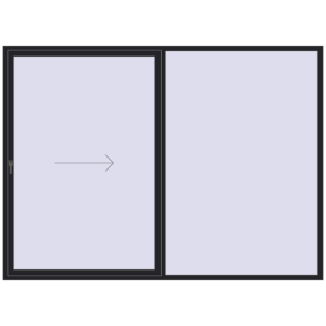 Купити Розсувні терасні двері 3000x2200 мм REHAU GENEO HST BLACK_ULTI-MATT з двох сторін