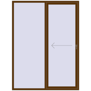 Купити Розсувні терасні двері 1800x2400 мм REHAU SYNEGO SLIDE WALNUT з двох сторін