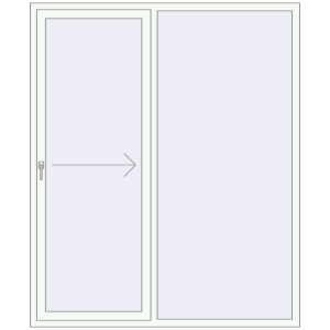 Купити Розсувні терасні двері 1750x2100 мм REHAU Euro 60 (Похило-зсувні) Білий (RAL 9016) з двох сторін