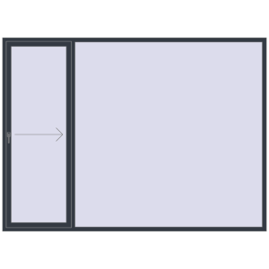 Купити Розсувні терасні двері 3000x2200 мм REHAU SYNEGO (Похило-зсувні) ANTHRACITE_GREY_STRUKTURAL з двох сторін
