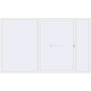 Купити Розсувні терасні двері 3600x2200 мм REHAU SYNEGO (Похило-зсувні) Білий (RAL 9016) з двох сторін