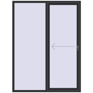 Купити Розсувні терасні двері 1650x2200 мм REHAU Euro 60 (Похило-зсувні) ANTHRACITE_GREY_GLATT з двох сторін