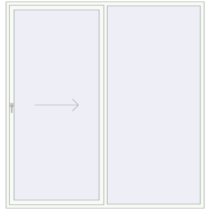 Купити Розсувні терасні двері 2500x2600 мм REHAU GENEO HST Білий (RAL 9016) з двох сторін