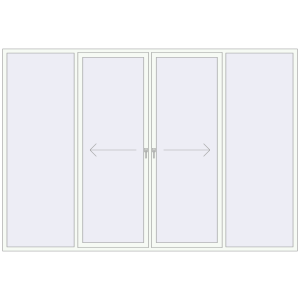 Купити Розсувні терасні двері 3520x2399 мм REHAU SYNEGO (Похило-зсувні) Білий (RAL 9016) з двох сторін