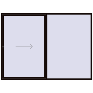 Металопластикові розсувні двері 3000x2200 мм Двостулкові з правим відкриванням (комплектація: Преміум). Вид зсередини Купити Розсувні терасні двері 3000x2200 мм REHAU GENEO HST BLACK_BROWN з двох сторін