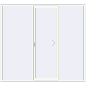 Купити Розсувні терасні двері 2400x2200 мм REHAU Euro 60 (Похило-зсувні) Білий (RAL 9016) з двох сторін