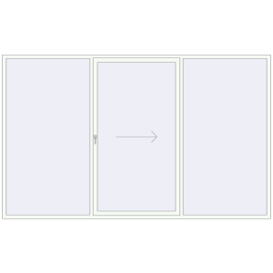 Купити Розсувні терасні двері 3600x2200 мм REHAU SYNEGO (Похило-зсувні) Білий (RAL 9016) з двох сторін