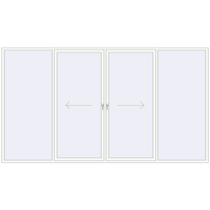 Купити Розсувні терасні двері 4300x2400 мм REHAU SYNEGO (Похило-зсувні) Білий (RAL 9016) з двох сторін