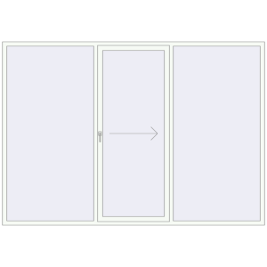 Купити Розсувні терасні двері 3000x2100 мм REHAU Brillant 70 (Похило-зсувні) Білий (RAL 9016) з двох сторін