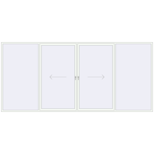 Купити Розсувні терасні двері 5000x2300 мм REHAU SYNEGO (Похило-зсувні) Білий (RAL 9016) з двох сторін