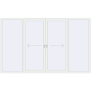 Купити Розсувні терасні двері 3620x2200 мм REHAU SYNEGO (Похило-зсувні) Білий (RAL 9016) з двох сторін