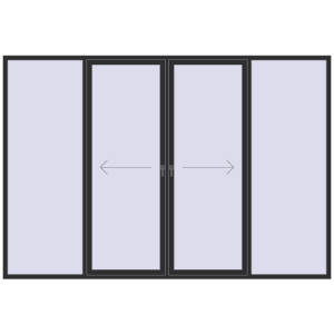 Купити Розсувні терасні двері 3520x2399 мм REHAU SYNEGO (Похило-зсувні) ANTHRACITE_GREY_GLATT з двох сторін