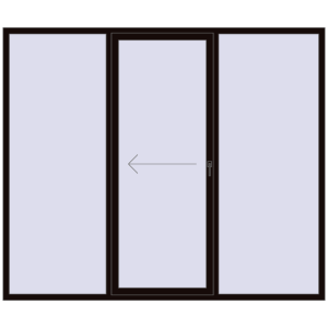 Купити Розсувні терасні двері 2600x2200 мм REHAU Euro 60 (Похило-зсувні) BLACK_BROWN з двох сторін