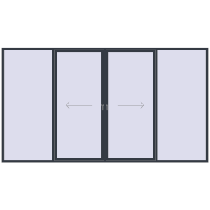 Купити Розсувні терасні двері 4300x2400 мм REHAU SYNEGO (Похило-зсувні) ANTHRACITE_GREY_STRUKTURAL з двох сторін