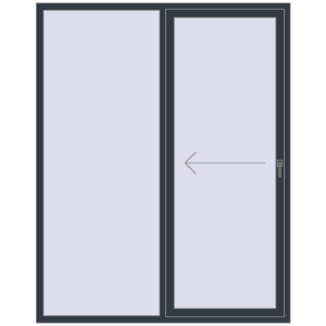Купити Розсувні терасні двері 1800x2200 мм REHAU SYNEGO SLIDE ANTHRACITE_GREY_STRUKTURAL з двох сторін