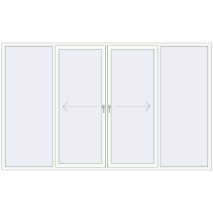 Купити Розсувні терасні двері 3300x2000 мм REHAU Brillant 70 (Похило-зсувні) Білий (RAL 9016) з двох сторін