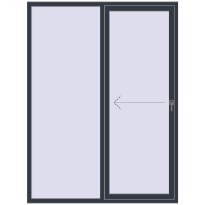 Купити Розсувні терасні двері 1650x2200 мм REHAU Euro 60 (Похило-зсувні) ANTHRACITE_GREY_STRUKTURAL з двох сторін