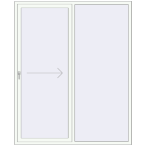 Купити Розсувні терасні двері 1800x2200 мм REHAU SYNEGO (Похило-зсувні) Білий (RAL 9016) з двох сторін