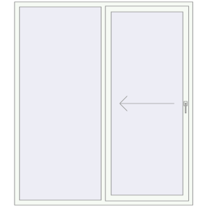 Купити Розсувні терасні двері 1800x2050 мм REHAU Brillant 70 (Похило-зсувні) Білий (RAL 9016) з двох сторін