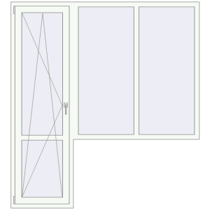 Купити Балконні двері 1930x2110 мм REHAU Euro 60 Білий (RAL 9016) з двох сторін