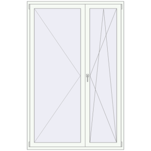 Купити Балконні двері 1500x2300 мм REHAU Euro 70 Білий (RAL 9016) з двох сторін