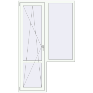 Купити Балконні двері 1300x2100 мм REHAU SYNEGO MD Білий (RAL 9016) з двох сторін