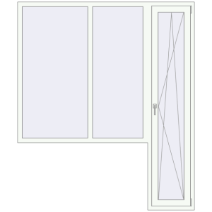 Купити Балконні двері 1890x2225 мм REHAU SYNEGO MD Білий (RAL 9016) з двох сторін