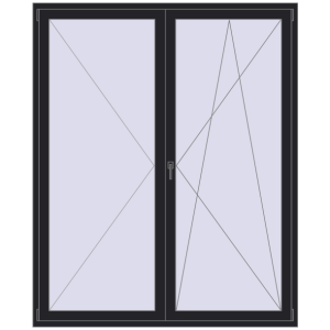 Купити Балконні двері 1800x2200 мм REHAU SYNEGO MD BLACK_ULTI-MATT з двох сторін