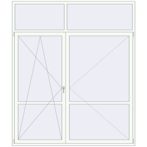 Купити Балконні двері 2300x2700 мм REHAU SYNEGO MD Білий (RAL 9016) з двох сторін