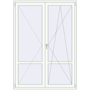 Купити Балконні двері 1500x2100 мм REHAU Euro 70 Білий (RAL 9016) з двох сторін