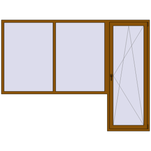 Купити Балконні двері 2800x2100 мм REHAU Euro 60 GOLDEN OAK з двох сторін