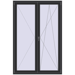 Купити Балконні двері 1400x2100 мм REHAU Euro 60 ANTHRACITE_GREY_GLATT з двох сторін