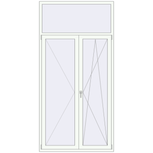 Купити Балконні двері 1320x2660 мм REHAU Euro 70 Білий (RAL 9016) з двох сторін