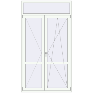 Купити Балконні двері 1300x2350 мм REHAU Euro 60 Білий (RAL 9016) з двох сторін