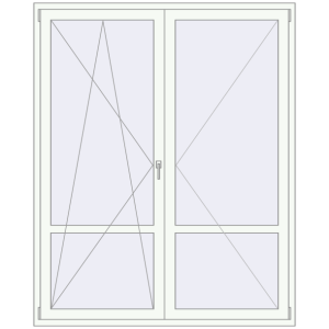 Купити Балконні двері 1700x2100 мм REHAU Euro 60 Білий (RAL 9016) з двох сторін