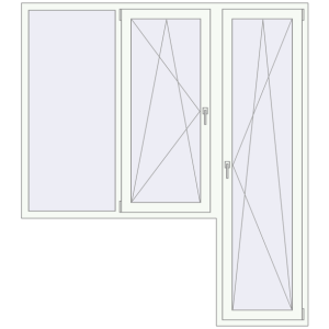 Купити Балконні двері 2000x2250 мм REHAU Euro 60 Білий (RAL 9016) з двох сторін