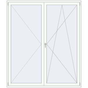 Металопластикові балконні двері 2020x2350 мм Двостулкові (комплектація: Базова). Вид зсередини Купити Балконні двері 2020x2350 мм REHAU Euro 70 ANTHRACITE_GREY_STRUKTURAL ззовні