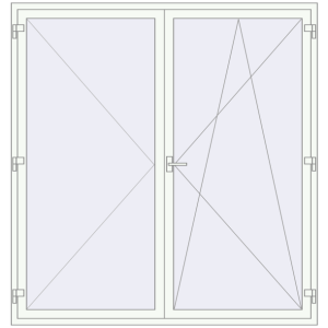 Купити Балконні двері 2000x2100 мм REHAU Euro 70 Білий (RAL 9016) з двох сторін