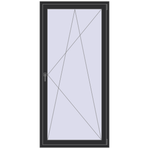 Купити Балконні двері 1000x2100 мм REHAU SYNEGO MD ANTHRACITE_GREY_GLATT з двох сторін