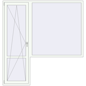 Купити Балконні двері 2060x2160 мм REHAU Euro 60 Білий (RAL 9016) з двох сторін