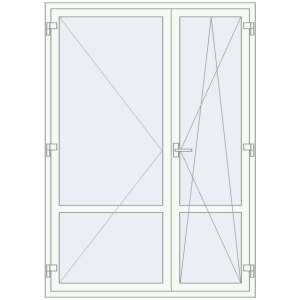 Купити Балконні двері 1500x2100 мм REHAU SYNEGO MD Білий (RAL 9016) з двох сторін