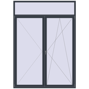 Купити Балконні двері 2000x2800 мм REHAU SYNEGO MD ANTHRACITE_GREY_STRUKTURAL з двох сторін