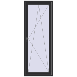 Купити Балконні двері 800x2100 мм REHAU Euro 60 ANTHRACITE_GREY_GLATT з двох сторін