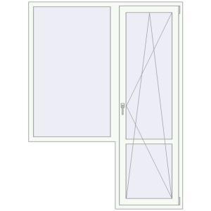 Купити Балконні двері 1600x2150 мм REHAU Euro 60 Білий (RAL 9016) з двох сторін